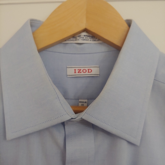 Izod Blue Dress Shirt - Picture 3 of 11